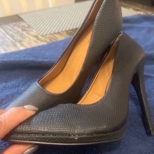 Black high heel shoes